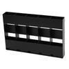 Straw Organizer Black 5 Compartment Space Saving Metal Straw Storage Holder with Double Side Adhesive Tape for Kitchen