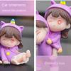 Cute Car Decoration Ornaments Creative Cartoon Purple Pajamas Couple Auto Center Console Car Interior Accessories