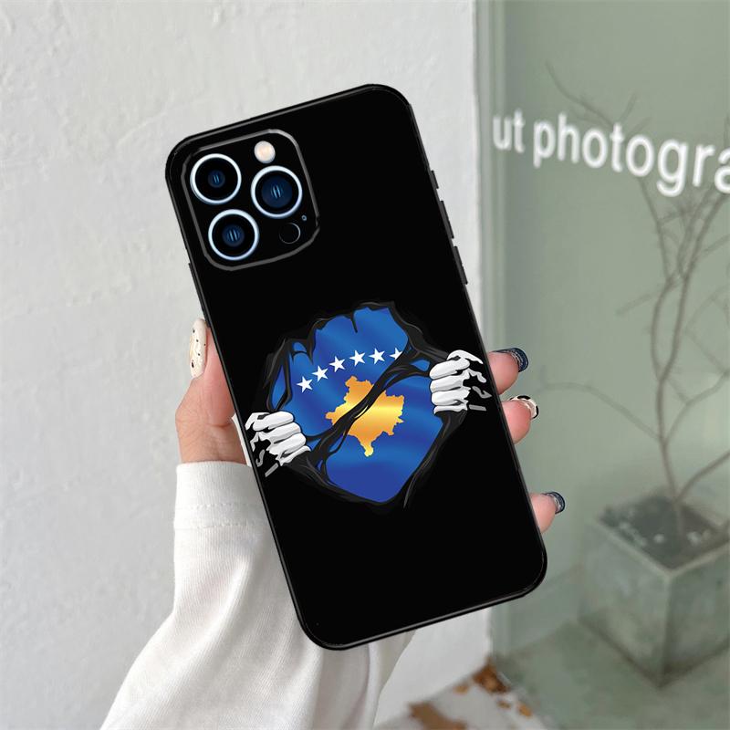 Kosovo National Flag Silicone Soft Case For iPhone 17 Air 11 14 15 16 Pro Max 12 13 Mini 16e 16 Plus Back Cover