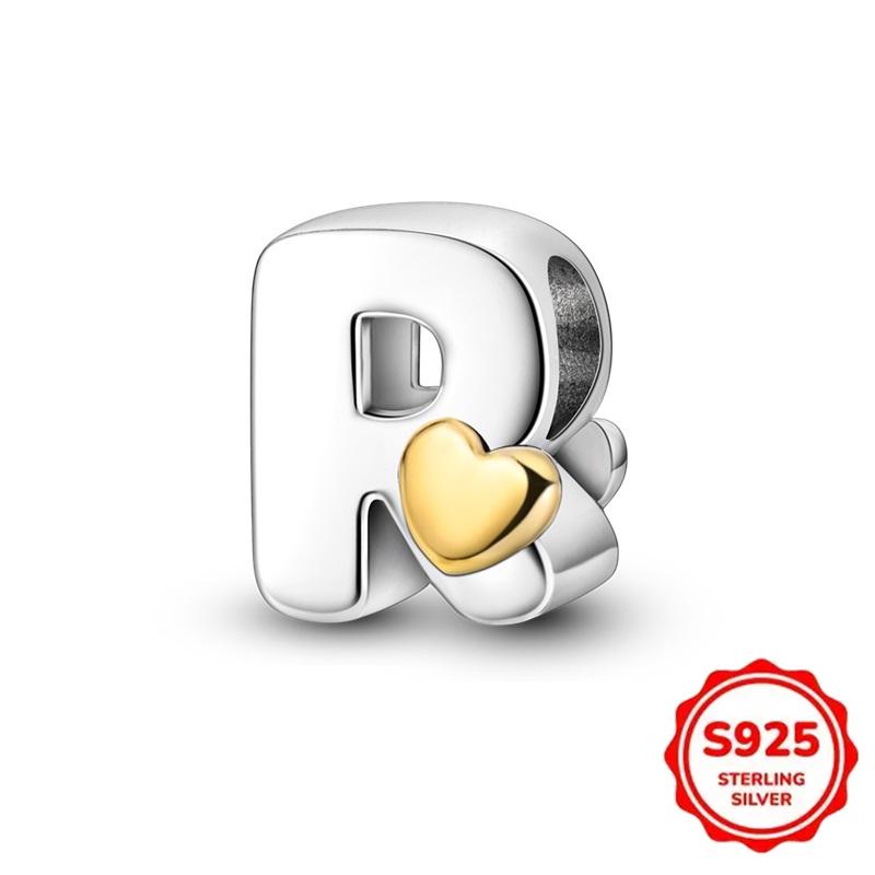 Trendy Fashion Classic 26 Alphabet Letters Charm Bead Components Bead Components Authentic Original Retro Zircon Copper Metal Designed For Women