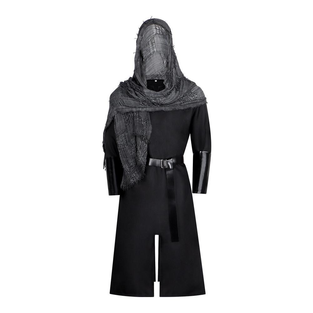 Medieval Knight Cosplay Costume With Hood For Fantasy Role Play And Halloween