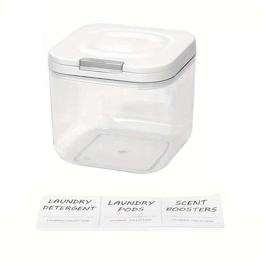 

Laundry Pods Container with Press-and-Pop Lid, Detergent Powder Jar Laundry Storage Holder for Laundry Room Bathroom Organizer