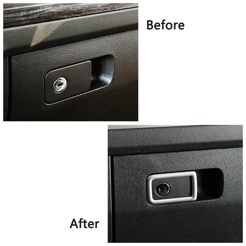 For Volkswagen VW Tiguan MK2 2017- Glove Storage Box Adjust Switch Button Cover Trim Carbon Fiber Color Interior Moulding