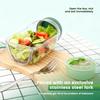 Salad Pod Multi-functional Food Storage Canister Portable Salad Jar with Lid Stainless Steel Fork Sealed Plastic Salad Container