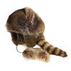 Thicken Plush Hat for Parent-Kids Windproof Plush Hat with Cute Raccoon Ear&Tail Adult Teens Winter Warm Mongolian Hat