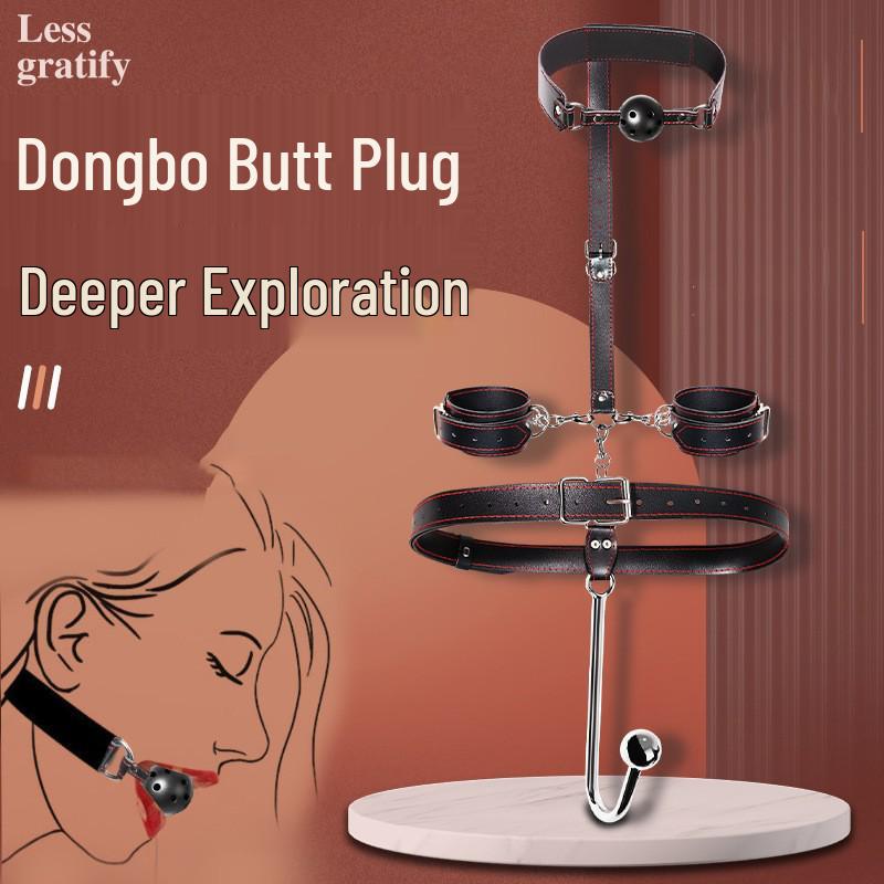 Long Love SM Set: Adult Erotic Bondage Toys with Handcuffs, Gag, and Flirting Restraint Props for Couples.