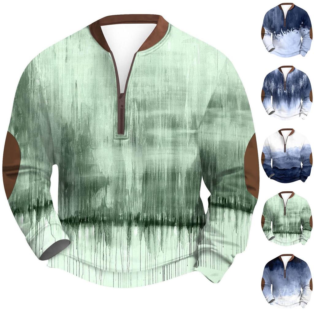 Men's Retro Casual Gradient Printed Sweatshirt