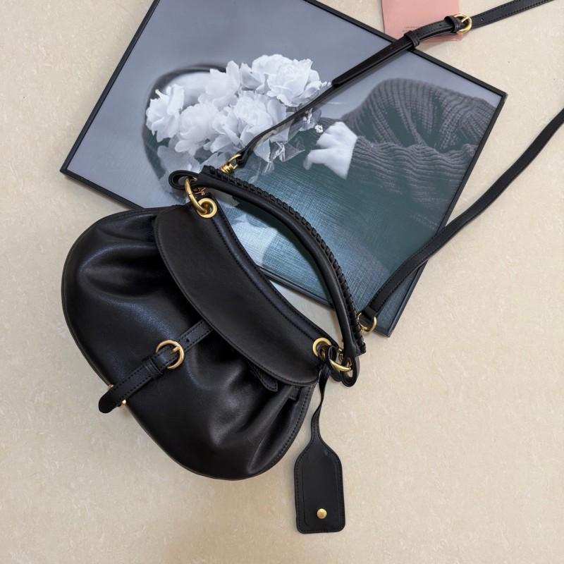Vintage Washed Leather Saddle Bag - Casual Commuter Handbag Women