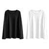 Men T-shirt Long Sleeve O Neck Solid Color Loose Pullover Warm Soft Plus Size Men Spring Top for School