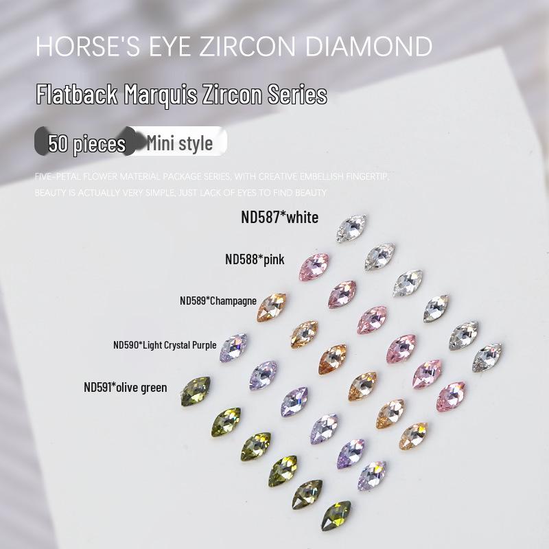 

50pcs Mini Marquise 5A Zircon Rhinestones for Nail Art