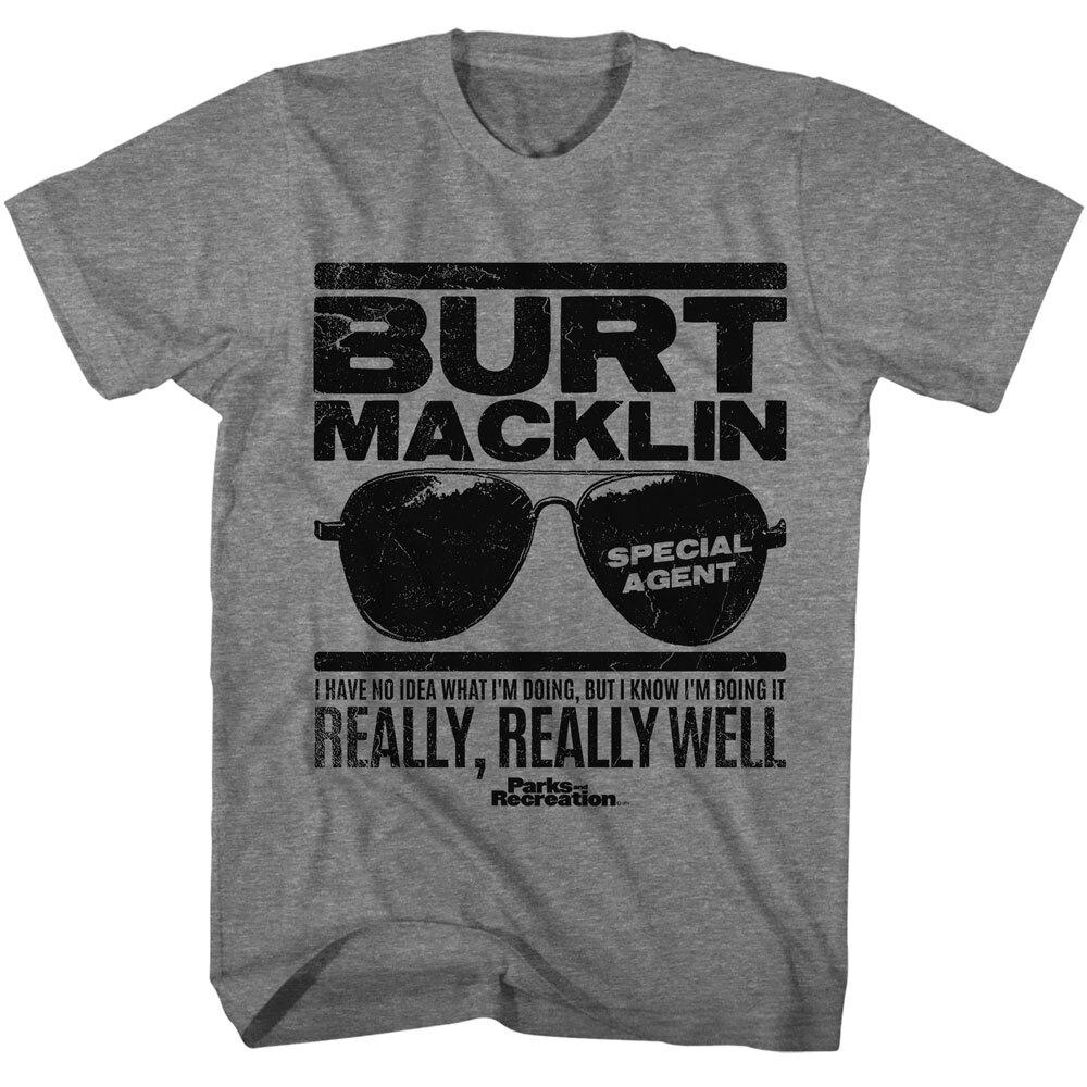 Parks and Recreation Burt Macklin Special Agent No Idea Men s T Shirt XL