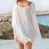 Dress, Cape, Pareo, Summer Tunic, Beach Dress, Lace, Chiffon, White, Boho