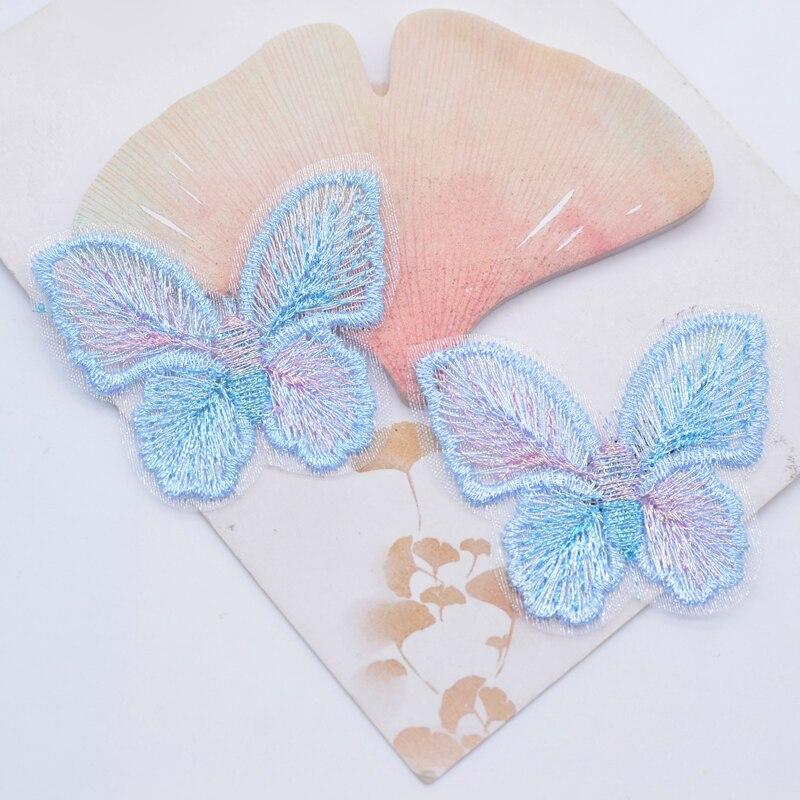 12 Stück 50 x 40 mm Mirage bestickte Netz-Schmetterlings-Applikationen für Kleidung, Hut, Nähen, Flicken, DIY, Kopfbedeckung, Haarspangen, Bogen-Zubehör
