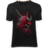 Demon Samurai Skull II T-Shirt – Cracked Oni Mask, Black Sakura, Katana Art