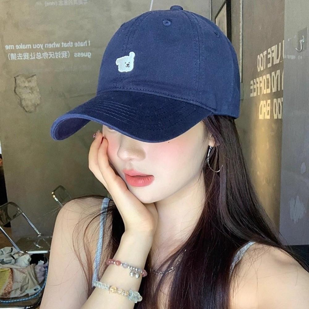 Korean Puppy Embroidery Cap Cotton Snapback Hat Fashion Men Women Baseball Cap  Unisex
