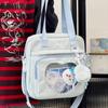 Two-dimensional style girl versatile transparent cute Japanese college messenger bag female student class portable shoulder backpack