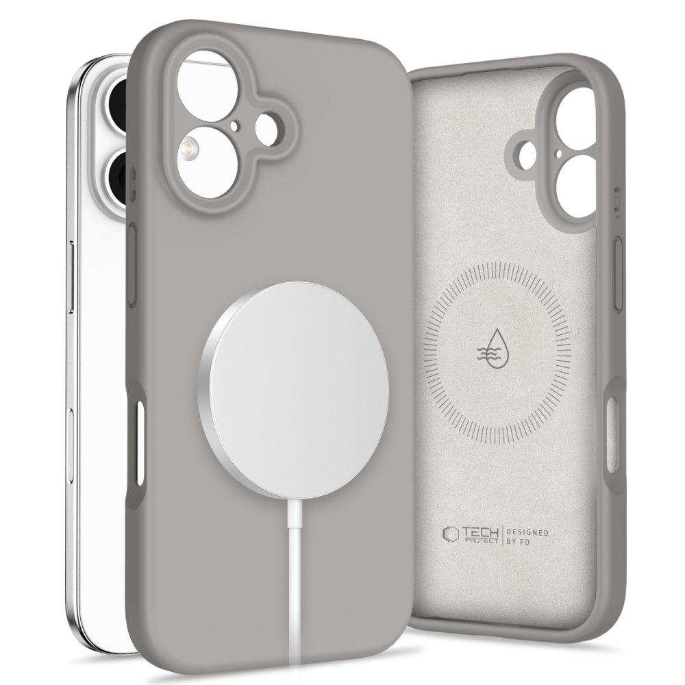 Tech-Protect Liquid Silicone Magsafe Iphone 16 Stone Grey
