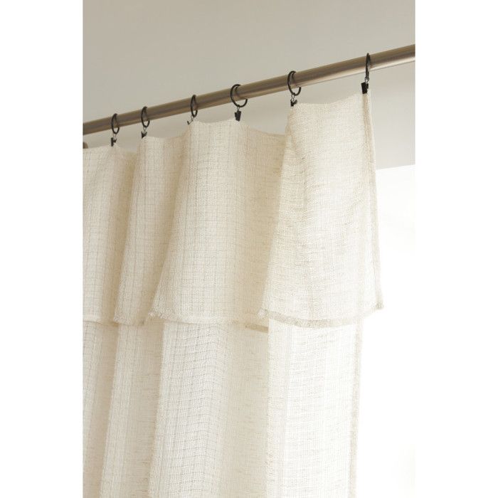 Voilage ajustable + 8 anneaux pince 140 x 270 cm Polyester effet maille "Freya" Le fil d'Ariane - Sable