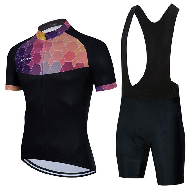 

SALEXO Men s Sweat-absorbing Cycling Suit Gear Bicycle Short-sleeve Breathable Mountain Bike Clothing S