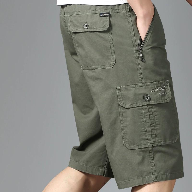 Übergröße Herren Sportliche Freizeitshorts Mode Locker Gerade Cargoshorts Baumwolle Bequem Strand Lauf-Shorts