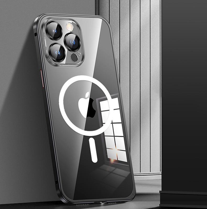 Aluminum Alloy Metal Frame Cover Lens film protection for Iphone 17 Pro Max 16 15 14 13 12 Pro Max Support for Magsafe Charging Case