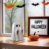 Halloween Ghost Figurine - Spooky Resin Ghost Statue, Cute Finger Ghost Ornaments, Perfect for Indoor & Porch Halloween Decor