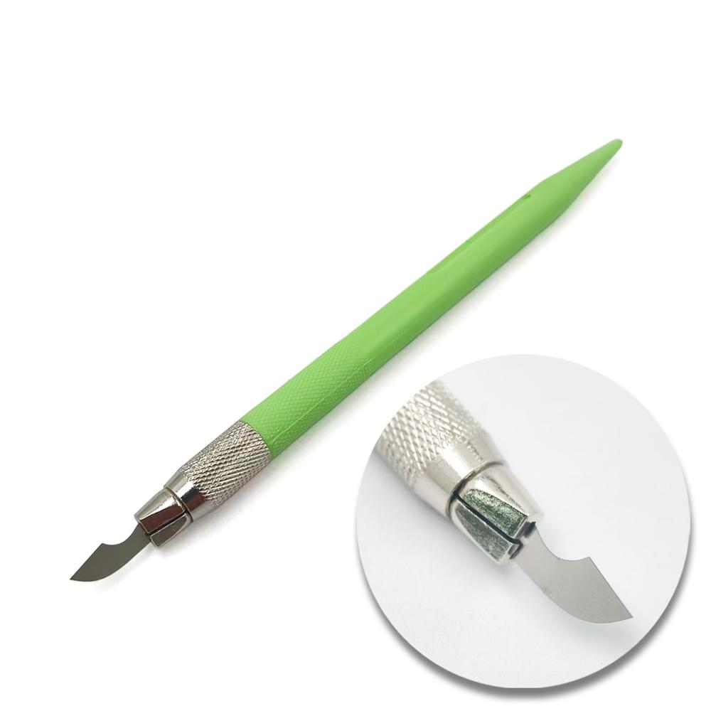 Dental Stainless Steel Porcelain Scalpel Back-cutting Knife Pocket Knife Non-slip Cutter Engraving Craft Knives 0.1mm Thickness