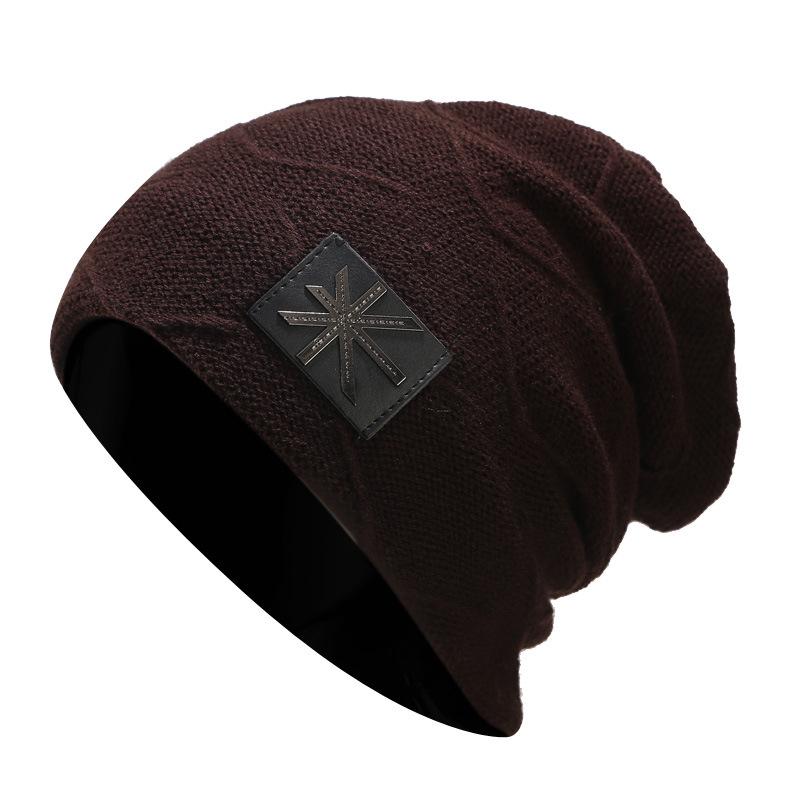 New Men's Pullover Hat Street Trend Velvet Rice Character Knitted Hat Women's Autumn and Winter Outdoor Warm Hat Tide