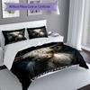 3PC Custom Name Highland Cow Portrait Bedding Set Printed Bedding Set Duvet Cover Closure Includes 1 Duvet Cover & 2 Pillowcases for All Seasons Bedro