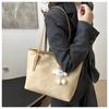 Simple Solid Color Tote Bag Women Large Capacity Faux Leather Shoulder Handbag Urban Commuter Bucket Purse