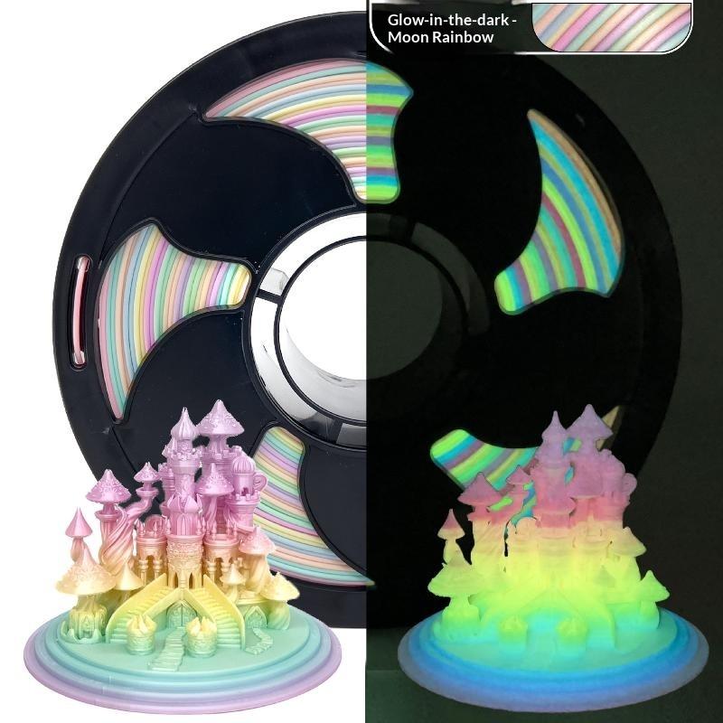 1 kg Hedvábné Duhové Pla Filament 1,75 mm Lesklý Vícebarevný Filament pro 3D Tiskárnu Rychlá Změna Barvy +/-0,03 mm 1 kg Cívka