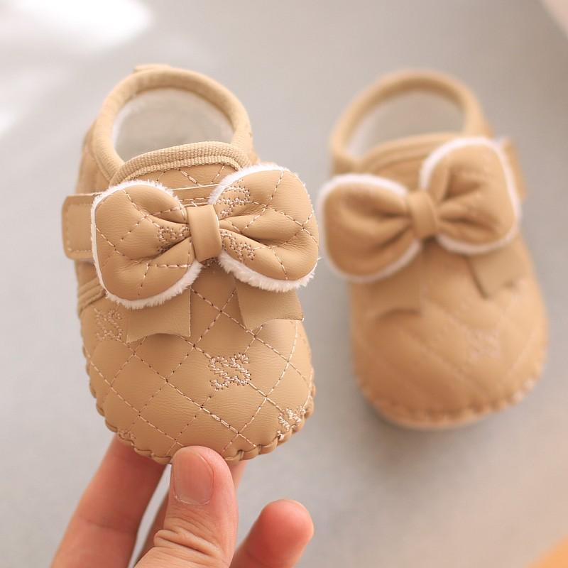 

Новая Мода Комфорт Обувь для Маленькой Девочки Мягкая Подошва Теплая Детская Обувь Бант-Бабочка Универсальная Повседневная Обувь Милые Принцессы Хлопковые Туфли 18insole13cm хаки