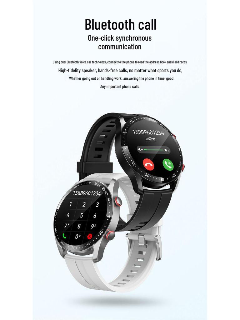 HW20 Waterproof Bluetooth Smart Watch with ECG+PPG, Stainless Steel Strap, Business Edition.
