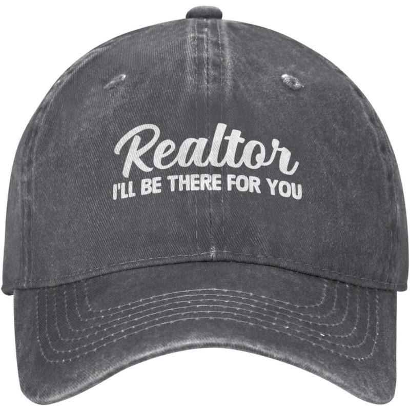 Realtor Ill Be There For You Distressed Baseball Cap Adjustable Cotton Dad Hat for Adults Can Be Adjusted
