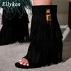 Designer Fringe Wedges  Boot Sandals Woman High Heels Open Toe Party Prom Shoes 2026 Sexy Zipper Female Pumps