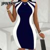 JPNTKY Moda Vestidos Casuales de Manga Corta con Cuello Redondo para Verano y Primavera