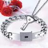 Bracelet jonc Cœur Argenté Délicat pour Pendentif Clé Ensemble Bijoux pour Amoureux pour Jour d'Anniversaire de Couples