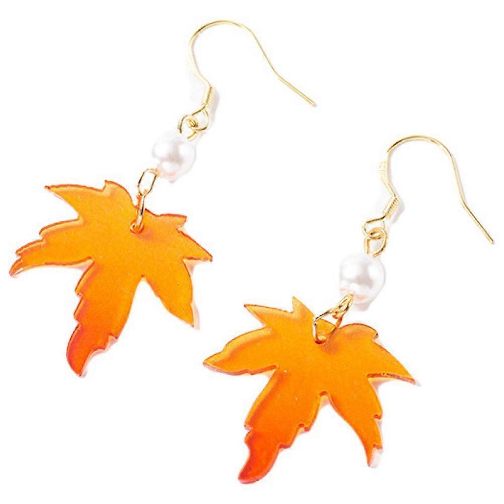 Maple Leaf Earrings For Women Autumn Earrings Fall Season Theme Dangle Fashion Accessory Acrylic 2.5x2.3CM 1 Pair