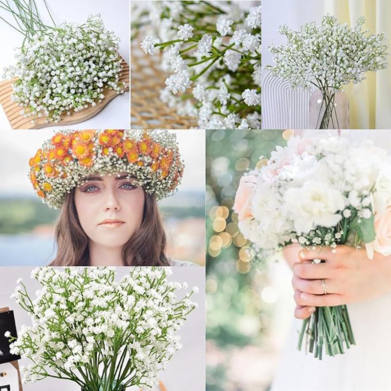 52cm White Artificial Gypsophila Flowers Bouquet Fake Flower Heads Party Home Decoration Photography Props Plant Wedding Decor