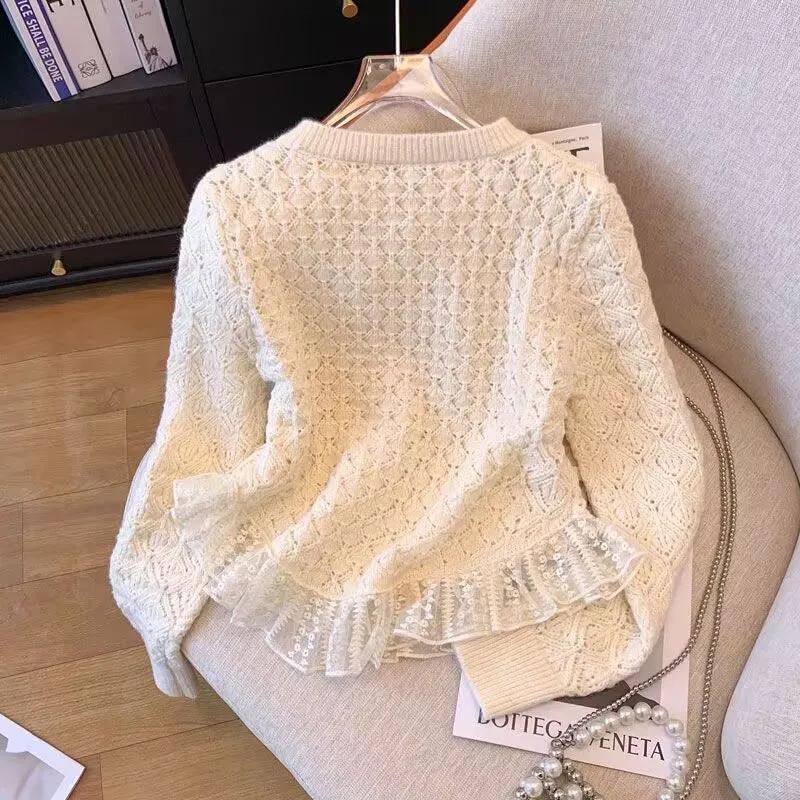 Girls' Spring/Autumn Knit Cardigan: Elegant and Delicate Sweater Jacket