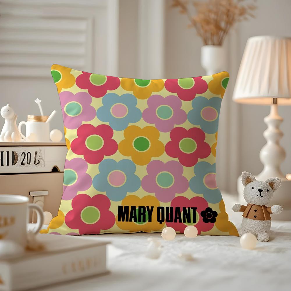 Fashion M-Mary Quant Cushion Cover Anti-dustmite Pillowcase Invisible Zipper Silky Short Plush Sofa Cushion Cover
