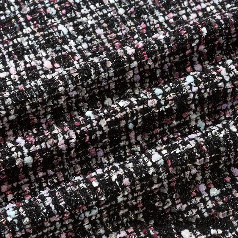 Thicken Tweed Fabric  for Vest Coat  Dress Clothing DIY Sewing Sequins Woolen Cloth Black White Red Blue By Half A Meter Winter
