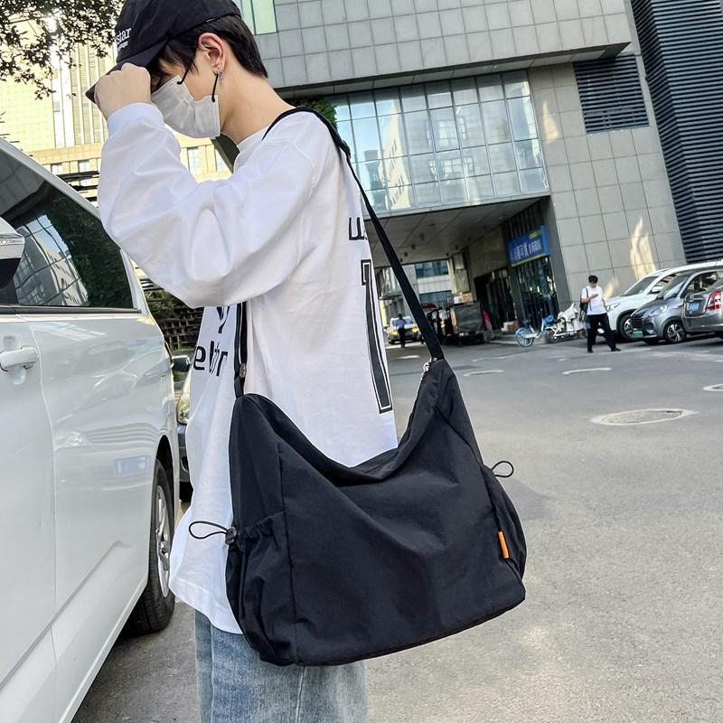 Unisex Lightweight Canvas Crossbody Bag Large Capacity Messenger Shoulder Bag for Men and Women