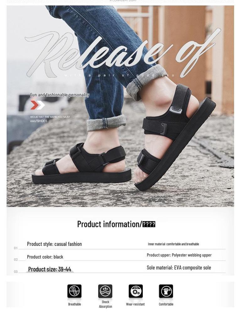 2023 Pánské lehké prodyšné plážové sandály s otevřenou špičkou – Trendy, všestranné, ležérní, letní boty plus size