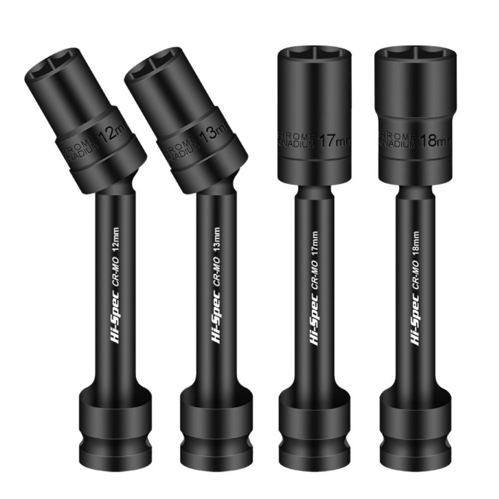 CR-MO Chromium Molybdenum Steel Swivel Socket Wrench 1/2" 12~19mm Hex Adapter Impact Socket Hand Tool High Hardness