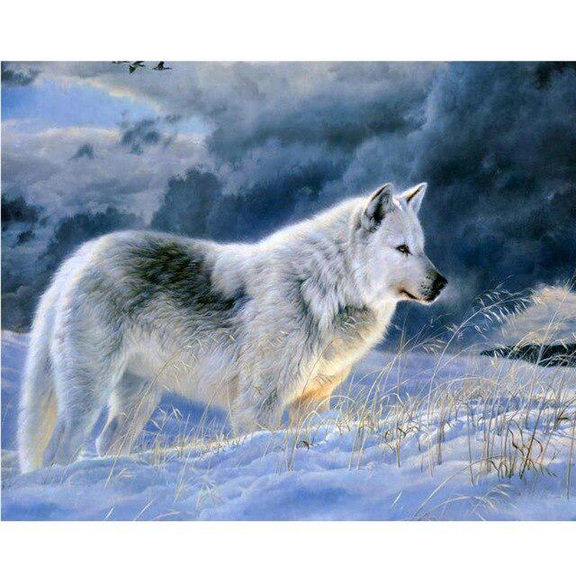 DIY 5D Diamond Painting Wolf Animal Mosaic Kit Cross Stitch Diamond Embroidery Full Drill Round