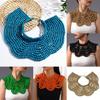 Wooden Handwoven Ethnic Pendant Necklace Shawl Chain Accessory For Women Wear