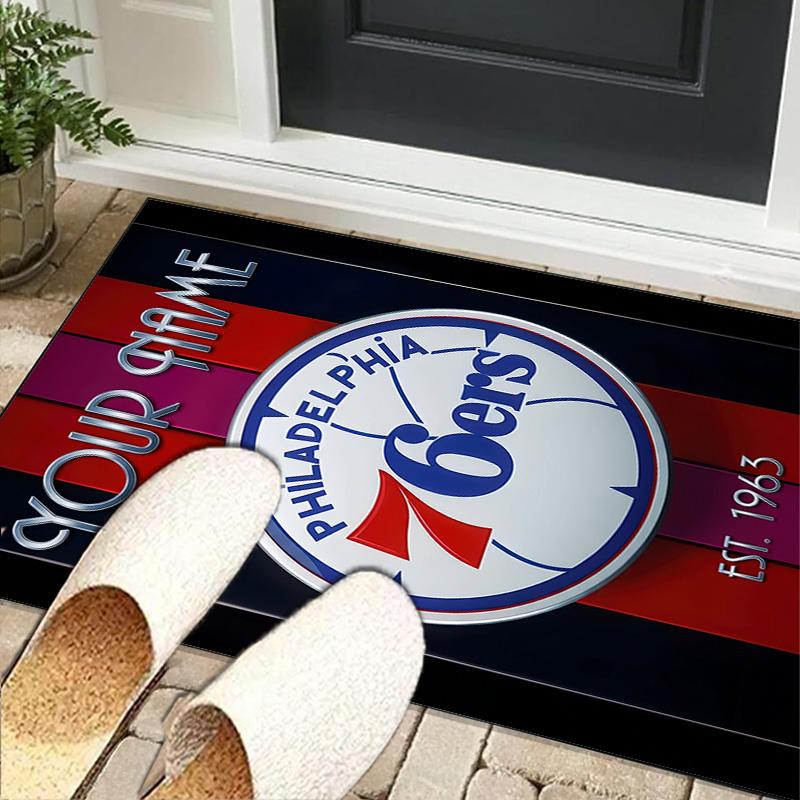 Custom Name76ers Basketball Team Carpet, Indoor Rug, Chair Rug, Living Rooms, Doormat Made From Polyester Home Decor Birthday Christmas Gifts