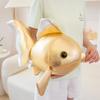 Lucky Koi Goldfish Shaped Plush Toy Soft PU Leather Cartoon Fish Doll Home Decor  Kids Birthday Gift Animal Cushion Throw Pillow