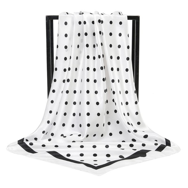 Autumn new fashion small fresh polka dot satin large square scarf women's fashion square scarf F